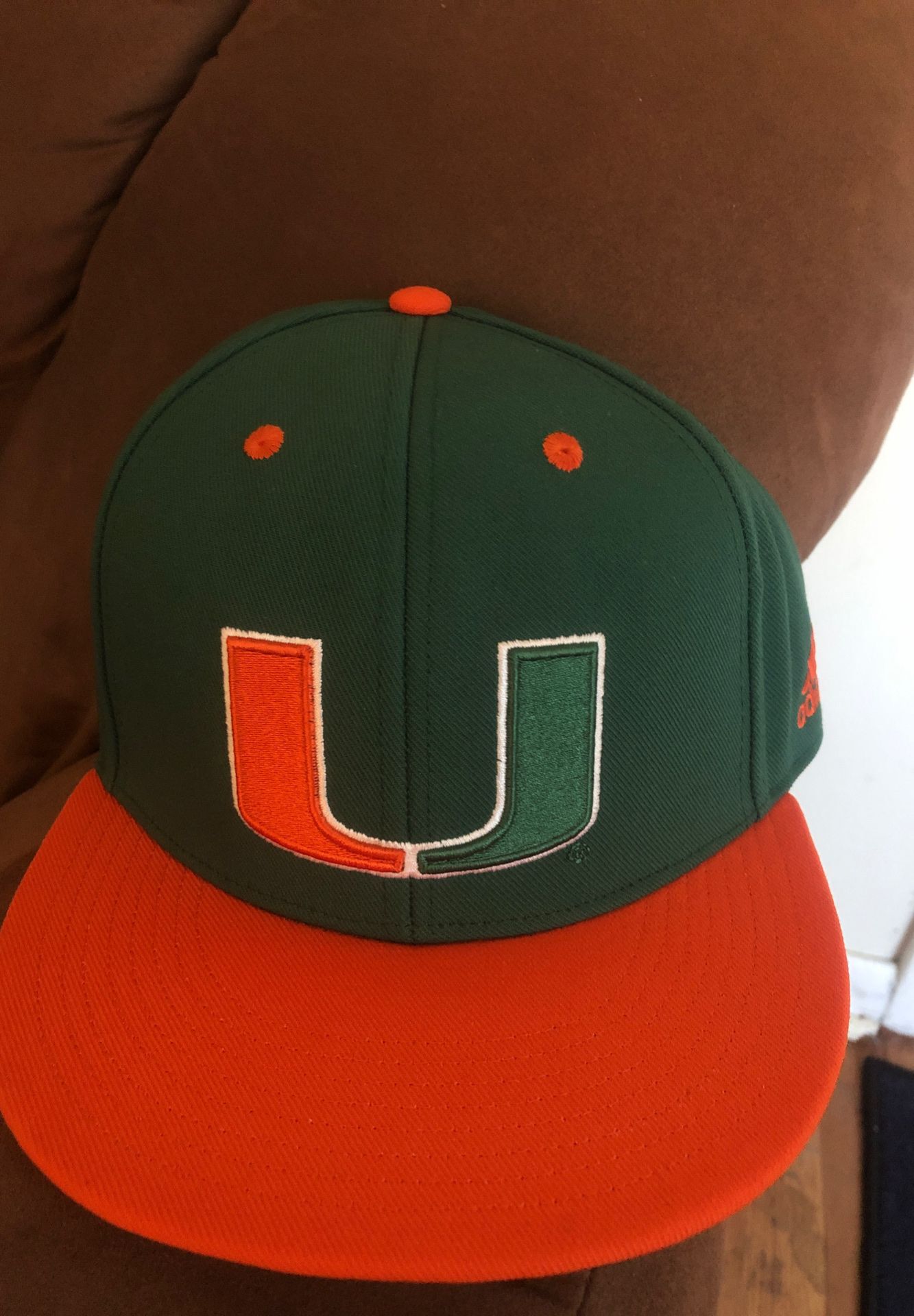Miami Hurricanes Adidas NCAA fitted 7 3/8