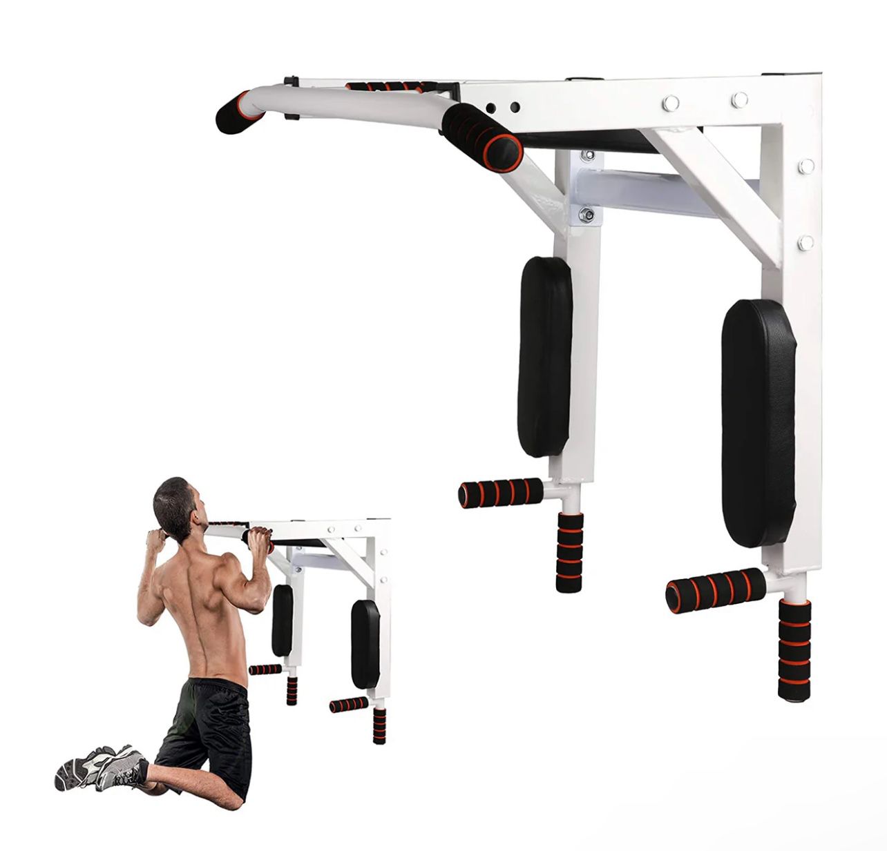 Wall Mounted Pull Up Bar and Dip Station 