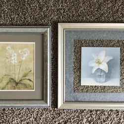 2 Framed Flower Prints