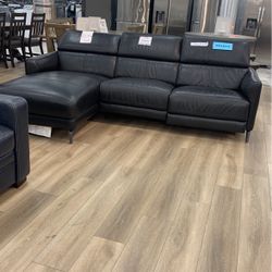 Hoffman Leather Power Reclining Sectional 