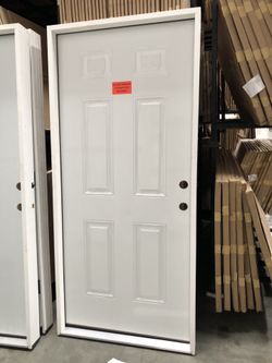 36”x80” pre hung steel solid entry door with frames