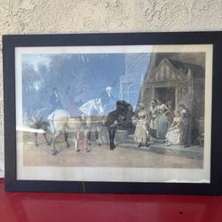 Vintage Framed Print “The Toast” by Heywood Hardy – Large Horse Scene Art