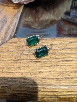 Vintage GoldTone dangle colored earrings