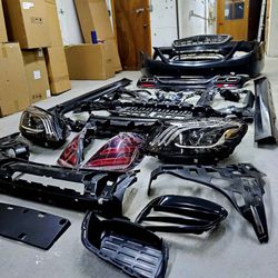 Mercedes Benz full AMG S63 conversion body kit bumper headlight for s550 s(contact info removed)-2017