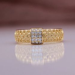 Gold Round Natural Zircon Ring 11