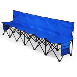 Folding Bench 6 Seats, Blue