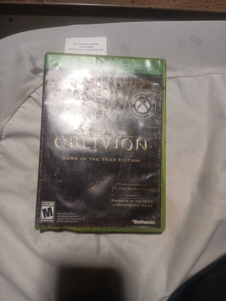 Oblivion Xbox 1 And Xbox 360