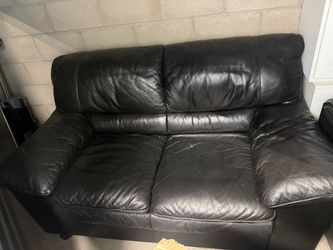 Black leather couches