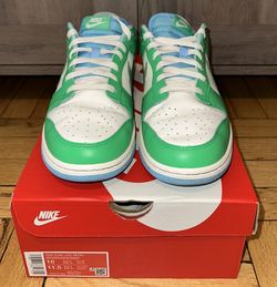 Pre-owned Men’s Nike Dunk Low Retro Green/Sail/Blue Size 10 US (FZ4015 399)