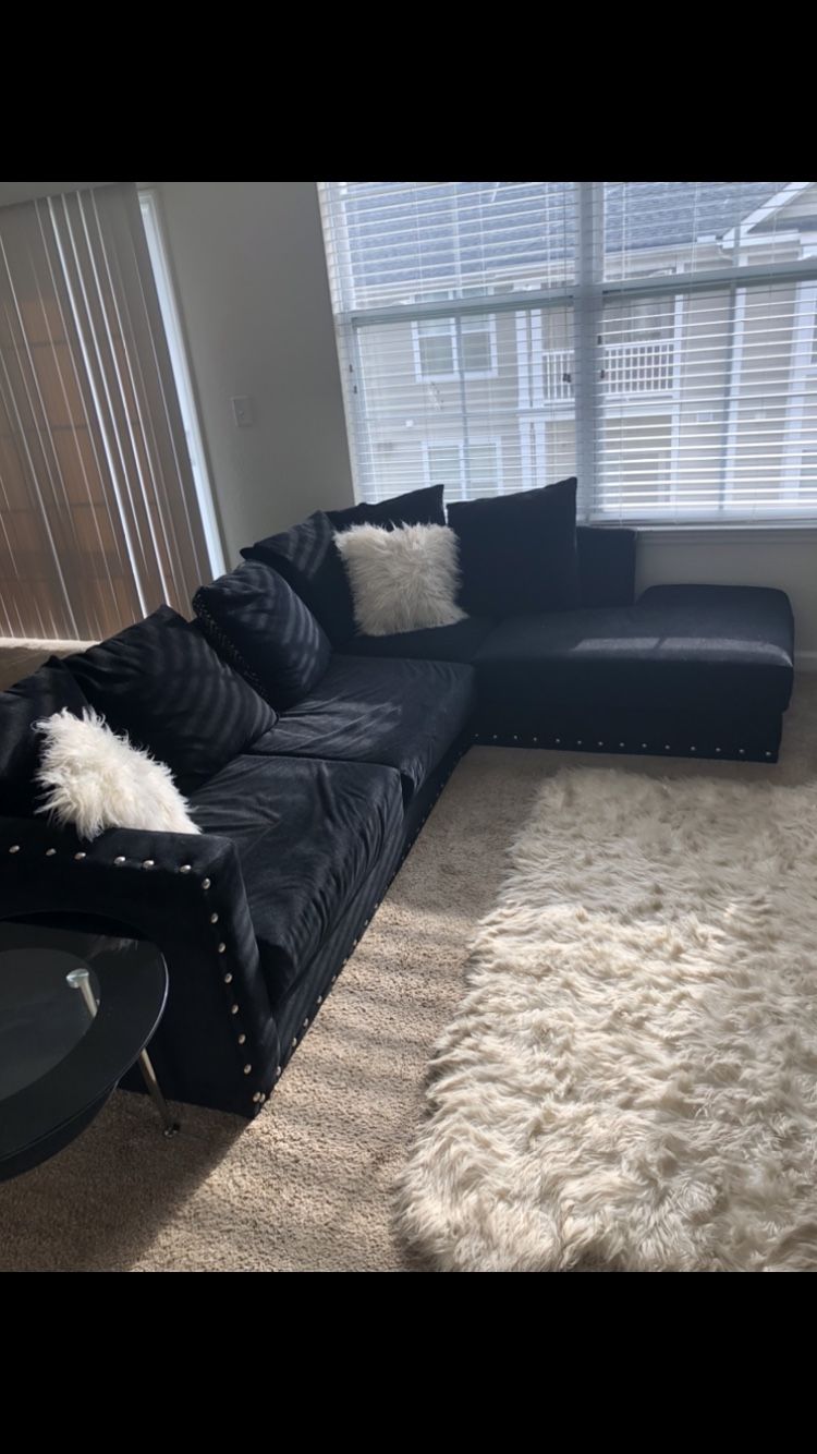 Black Couch And Tables !!!