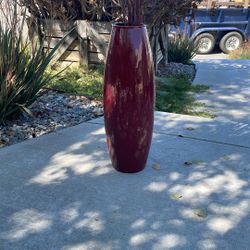 Red Barrel Vase