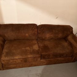 Beautiful Suede Sofa with Queen Bed
