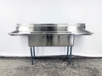 79 ins Stainless Steel 3 Compartment Sink NSF HN-C3T151512-17LR