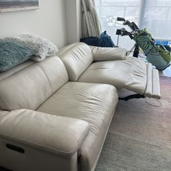 Dania Leather Power Reclining Sofa 88” Like New