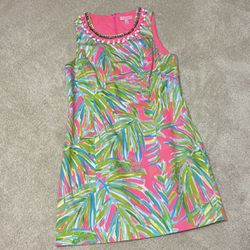 Lilly Pulitzer Mila Shift Dress in Tiki Pink Royal Lime Size 2 