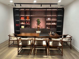 Custom Built-In Wall Unit with LED Display Shelves