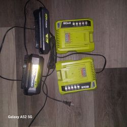 Ryobi batteries and chargers