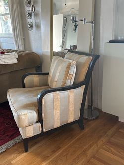 vintage-style upholstered armchair