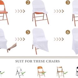 25 Newwiee Spandex Chair Covers Bulk - Stretch Folding Flat Front Fitted Universal