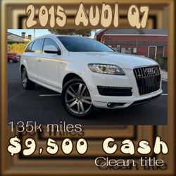 2015 AUDI Q7 Premium + , SUV , Clean Title, Reliable 3 Rows ! Excellent Condition 