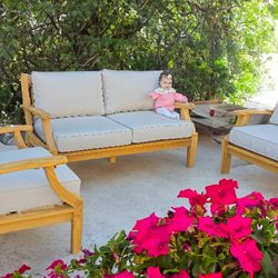 New TEAK Outdoor Patio Wood Furniture Sofa Lounge