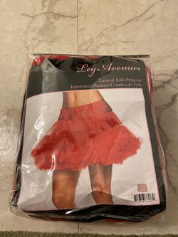 Leg Avenue Red Layered Tulle Petticoat Brand New