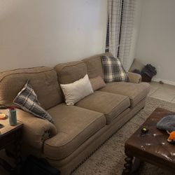 Tan Couch And Love Seat