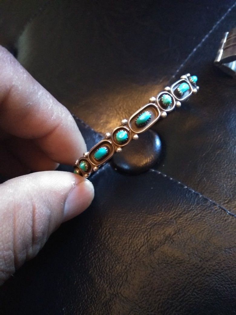 1930 navajo turquoise cuff bracelet