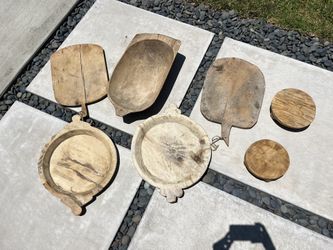 Turkish European Vintage Wood Boards Dough Bowls Risers