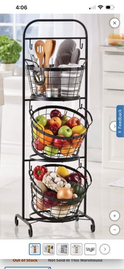 3-tier Wrought Iron Market Baskets