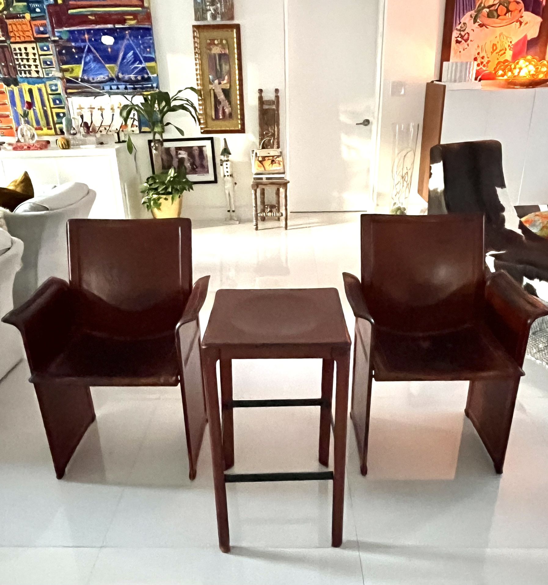 Armchairs By Tito Agnoli For Matteo Grassi & Bar Stool