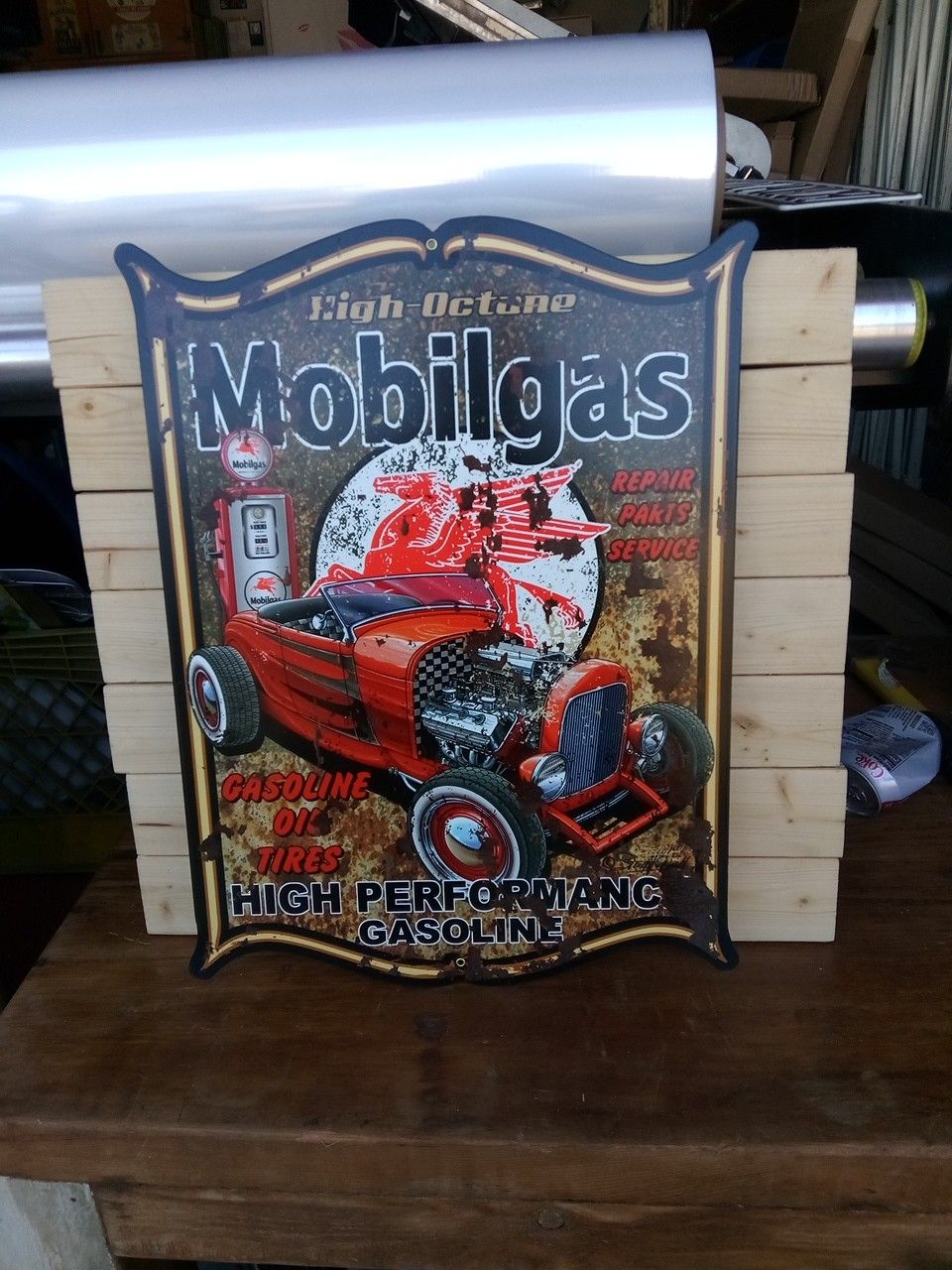Mobilgas Metal Sign 14"x18"