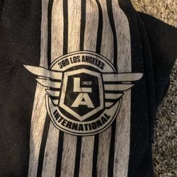 369 LA International Striped Black Sweat Pants Small