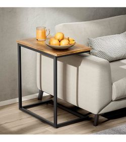 Industrial C-Shaped Side Table