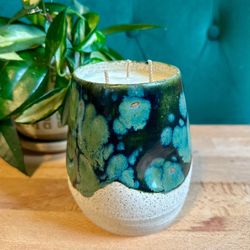 Handmade Ceramic Vase With Soy Wax Candle
