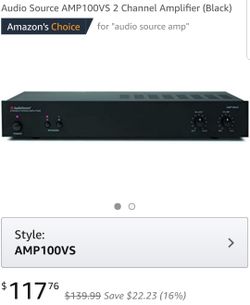 Audio Source AMP100VS 2 Channel Amplifier (Black)