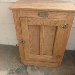 Antique White Clad Ice Box Nightstand (L21" W 13" H30")