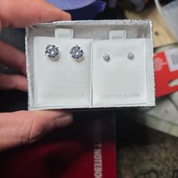 Sterling Silver Moissinite Diamonds Earrings 