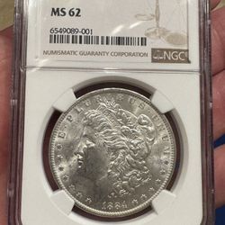1884-O Morgan Silver Dollar MS62