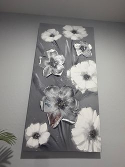 3D Floral Canvas Wall Art