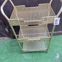 Gold 3-Tier Metal Storage Shelf 