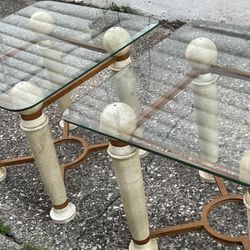 Two Glass Side Tables