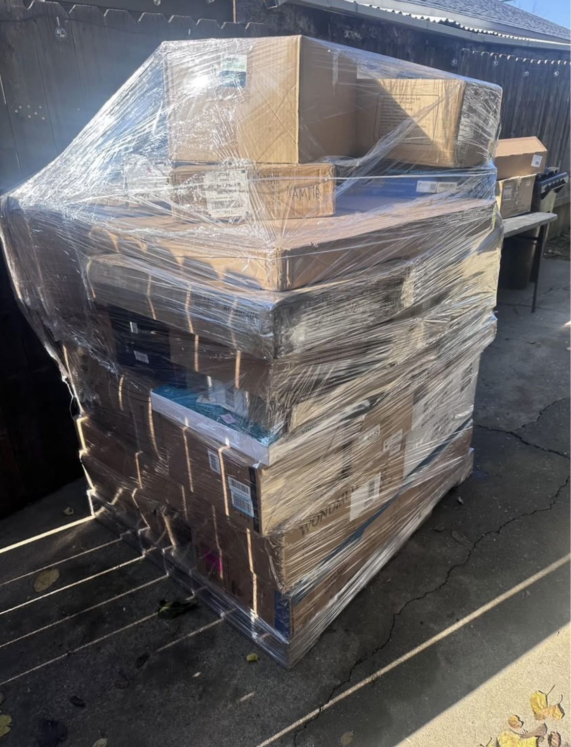 A pallet of goods from Amazon. Product from Amazon. All are new in boxes. 45 Items.