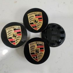 Porsche MACAN Center Cap Black With Yellow Crest 65mm