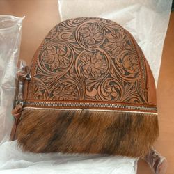 Trinity Ranch by Montana West Cowhide collection mini backpack NWT