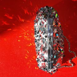 Silver Sequins Clutch Lulu Townsend 