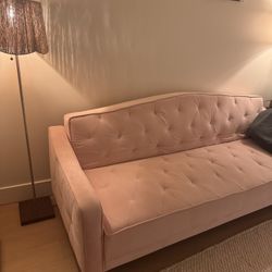 Novogratz Vintage Tufted Sofa Sleeper – Pink Velour
