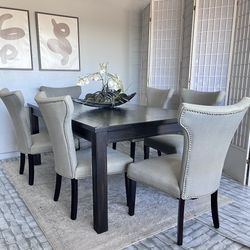 6 Grey Upholstered Dining Chairs **Chairs Only**