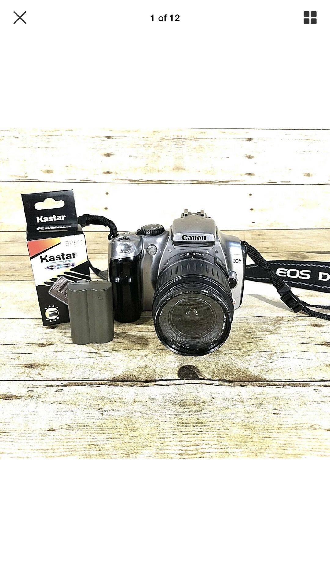 Canon Digital Rebel EOS DSLR Camera DS6041 w/ 18-55mm EF-S Lens Strap & Battery