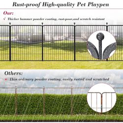 Dog Playpen Indoor 32" Height Foldable 12 Panels Metal Portable Dog Kennel Outdoor Anti-Rust Pets Exercise Dog Fence for Small Large/Medium Dog Play P